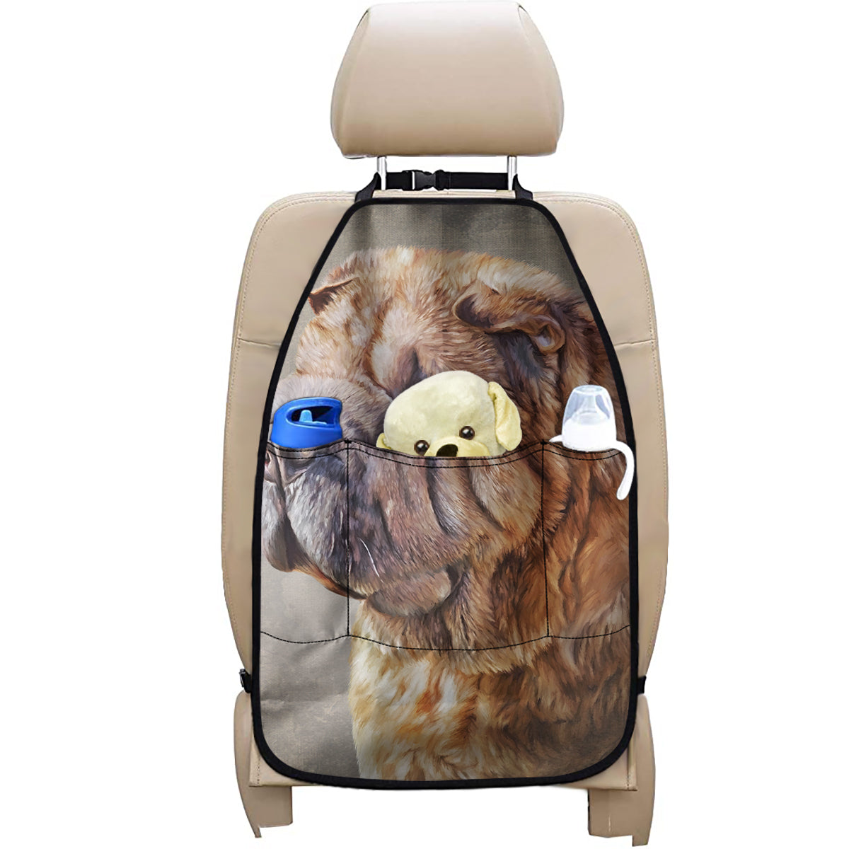 Vintage Shar Pei Print Car Seat Organizers