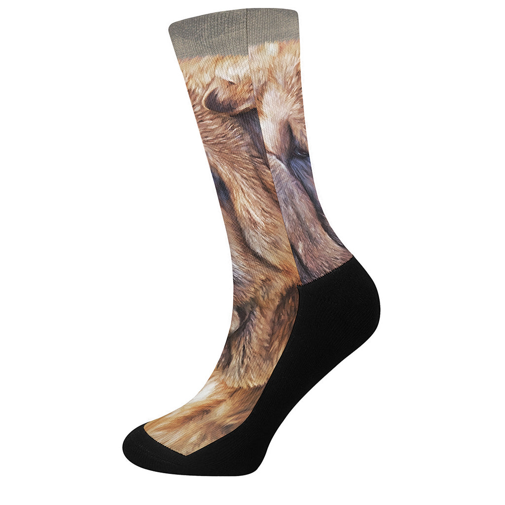 Vintage Shar Pei Print Crew Socks