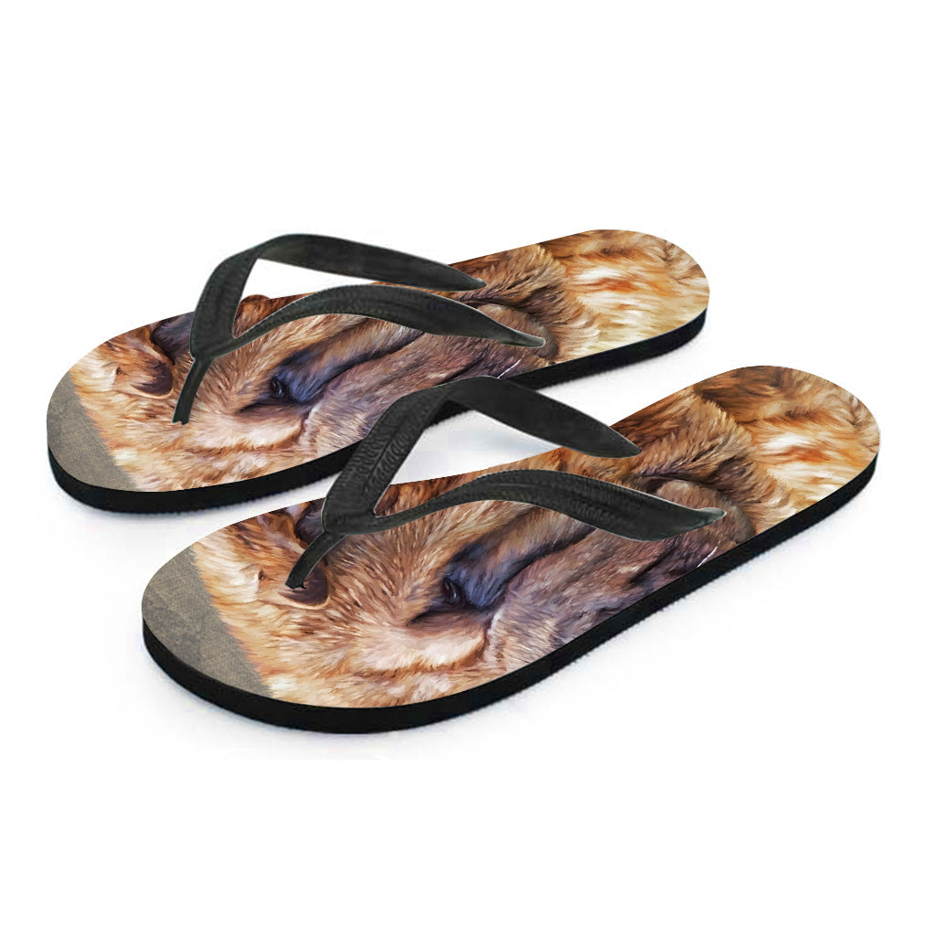 Vintage Shar Pei Print Flip Flops
