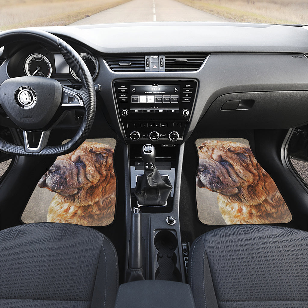 Vintage Shar Pei Print Front Car Floor Mats
