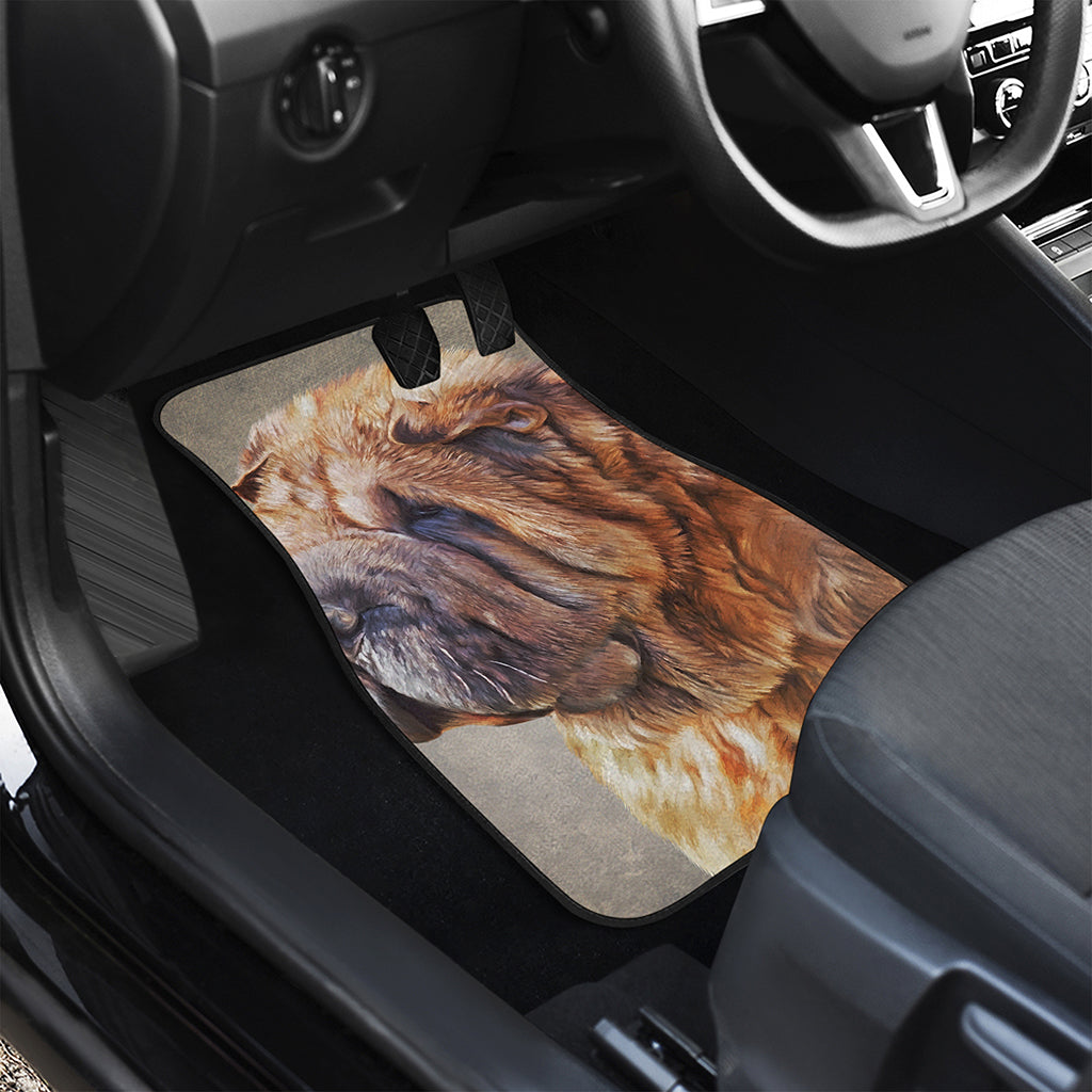 Vintage Shar Pei Print Front Car Floor Mats
