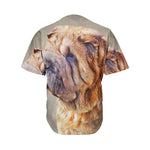 Vintage Shar Pei Print Men's Baseball Jersey