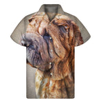 Vintage Shar Pei Print Men's Short Sleeve Shirt
