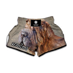 Vintage Shar Pei Print Muay Thai Boxing Shorts