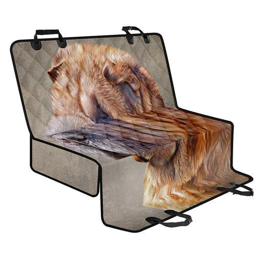 Vintage Shar Pei Print Pet Car Back Seat Cover