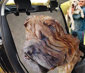 Vintage Shar Pei Print Pet Car Back Seat Cover