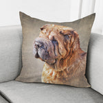 Vintage Shar Pei Print Pillow Cover