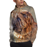 Vintage Shar Pei Print Pullover Hoodie
