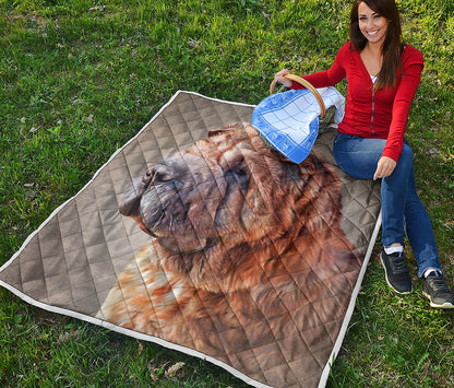 Vintage Shar Pei Print Quilt