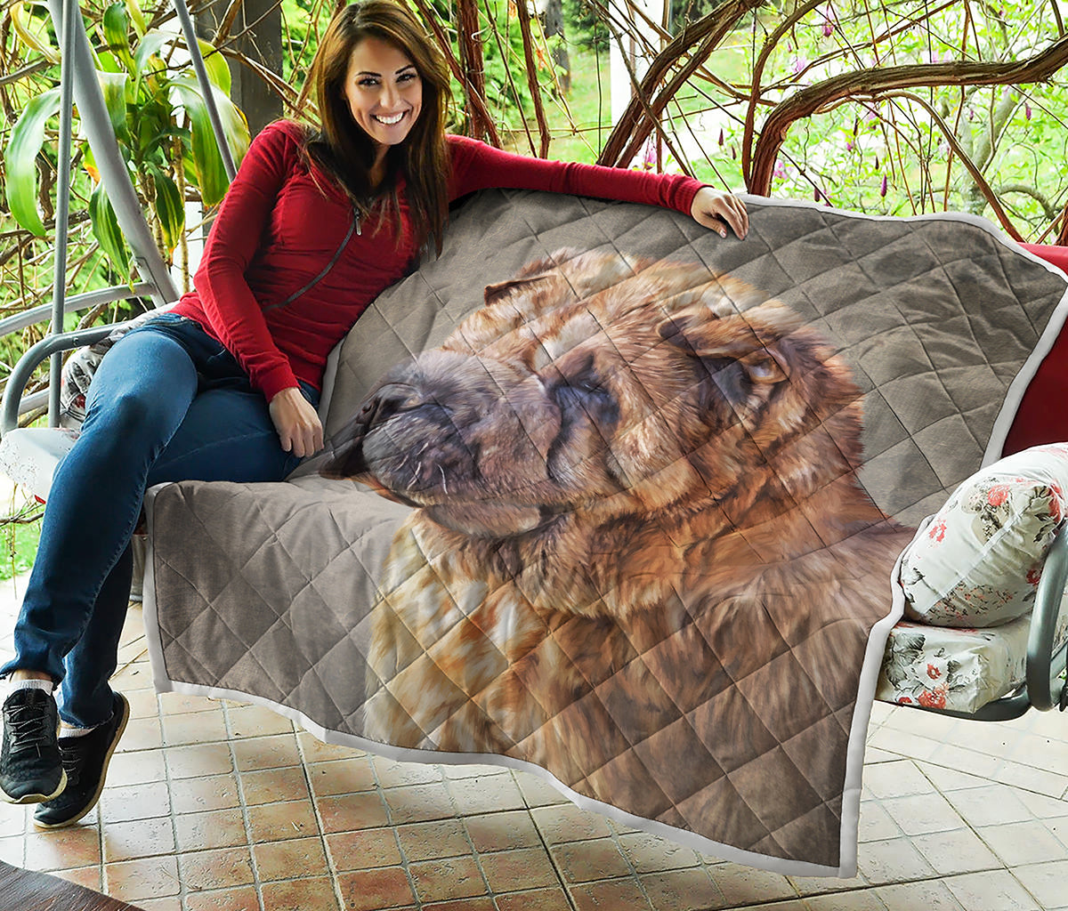 Vintage Shar Pei Print Quilt