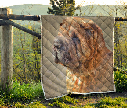 Vintage Shar Pei Print Quilt