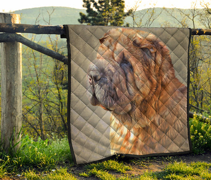 Vintage Shar Pei Print Quilt