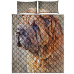 Vintage Shar Pei Print Quilt Bed Set