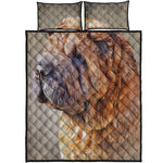 Vintage Shar Pei Print Quilt Bed Set