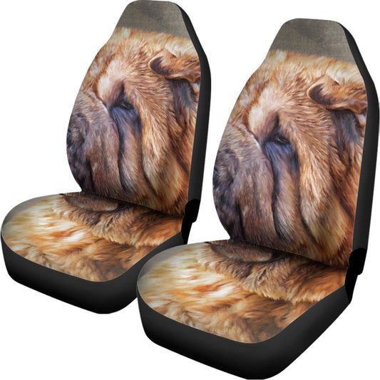 Vintage Shar Pei Print Universal Fit Car Seat Covers