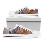 Vintage Shar Pei Print White Low Top Shoes