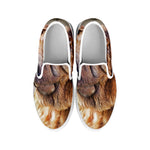 Vintage Shar Pei Print White Slip On Shoes