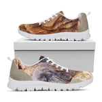 Vintage Shar Pei Print White Sneakers