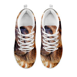 Vintage Shar Pei Print White Sneakers