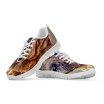 Vintage Shar Pei Print White Sneakers