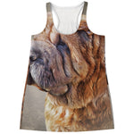Vintage Shar Pei Print Women's Racerback Tank Top