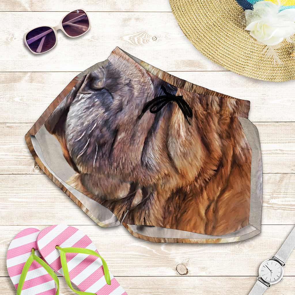 Vintage Shar Pei Print Women's Shorts