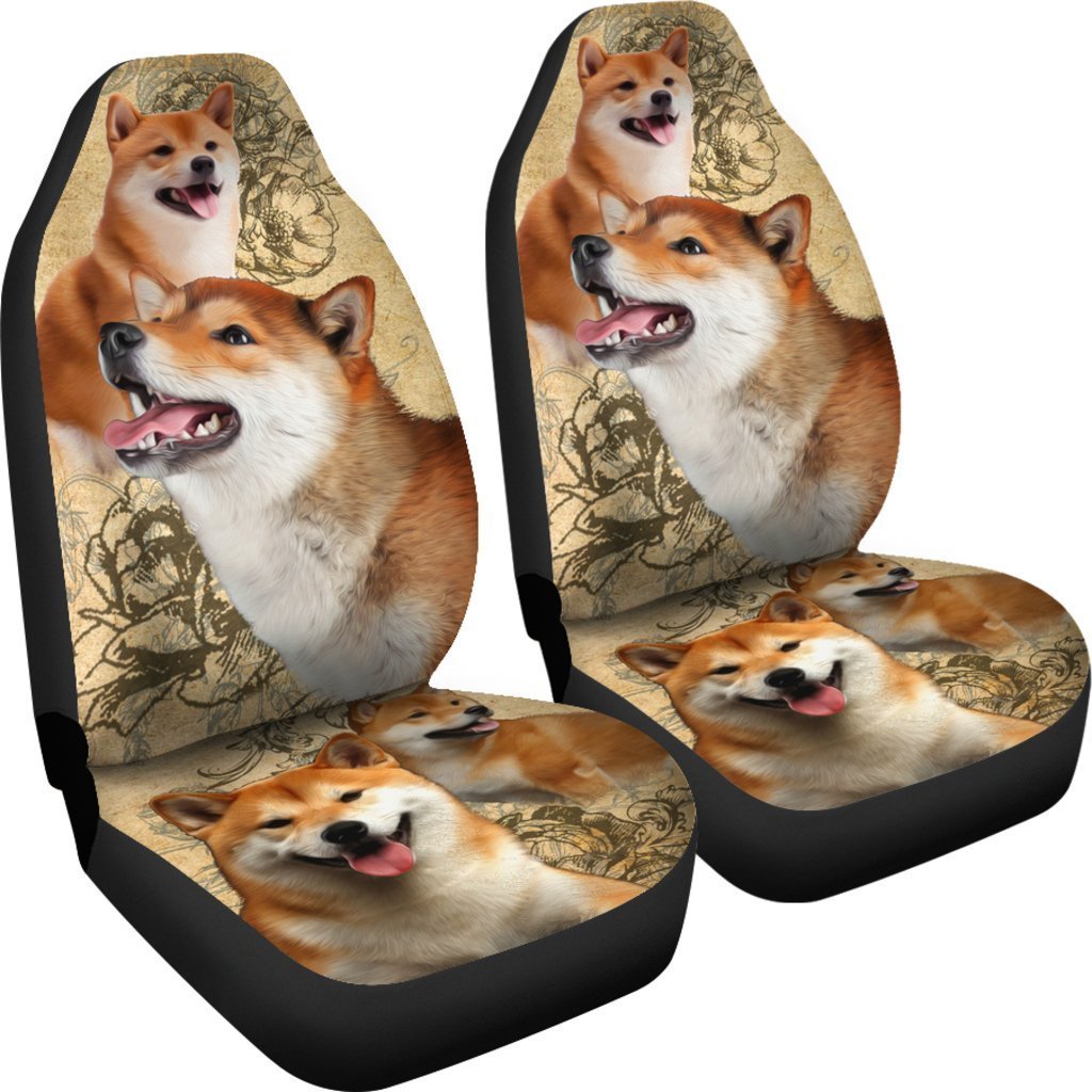 Vintage Shiba Inu Universal Fit Car Seat Covers GearFrost