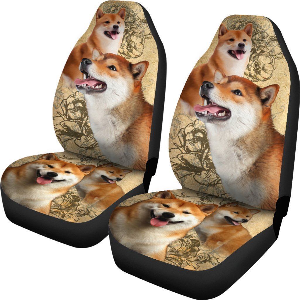 Vintage Shiba Inu Universal Fit Car Seat Covers GearFrost