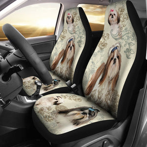 Vintage Shih Tzu Universal Fit Car Seat Covers GearFrost