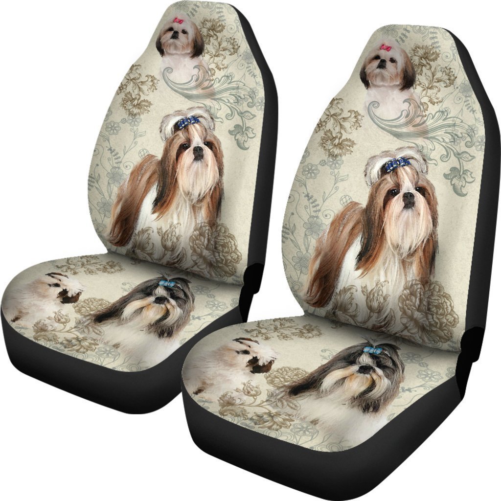 Vintage Shih Tzu Universal Fit Car Seat Covers GearFrost