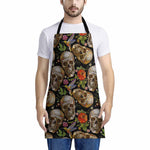 Vintage Skull Pattern Print Apron
