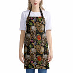 Vintage Skull Pattern Print Apron