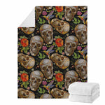 Vintage Skull Pattern Print Blanket
