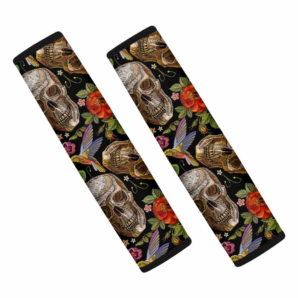 Vintage Skull Pattern Print Car Seat Belt Covers