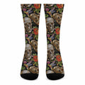 Vintage Skull Pattern Print Crew Socks