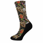 Vintage Skull Pattern Print Crew Socks