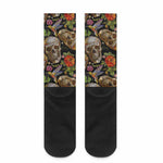 Vintage Skull Pattern Print Crew Socks