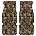 Vintage Skull Pattern Print Front and Back Car Floor Mats