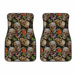 Vintage Skull Pattern Print Front Car Floor Mats