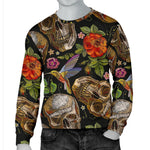Vintage Skull Pattern Print Men's Crewneck Sweatshirt GearFrost