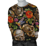Vintage Skull Pattern Print Men's Crewneck Sweatshirt GearFrost