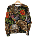 Vintage Skull Pattern Print Men's Crewneck Sweatshirt GearFrost