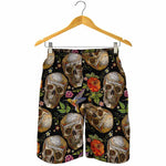 Vintage Skull Pattern Print Men's Shorts