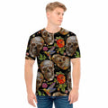 Vintage Skull Pattern Print Men's T-Shirt