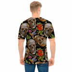 Vintage Skull Pattern Print Men's T-Shirt