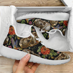 Vintage Skull Pattern Print Mesh Knit Shoes GearFrost