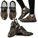 Vintage Skull Pattern Print Mesh Knit Shoes GearFrost
