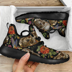 Vintage Skull Pattern Print Mesh Knit Shoes GearFrost