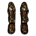 Vintage Skull Pattern Print Muay Thai Shin Guard