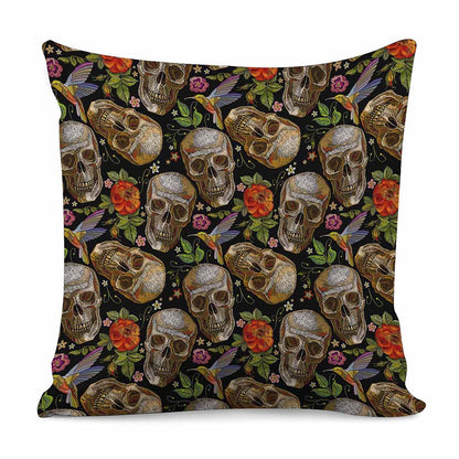 Vintage Skull Pattern Print Pillow Cover